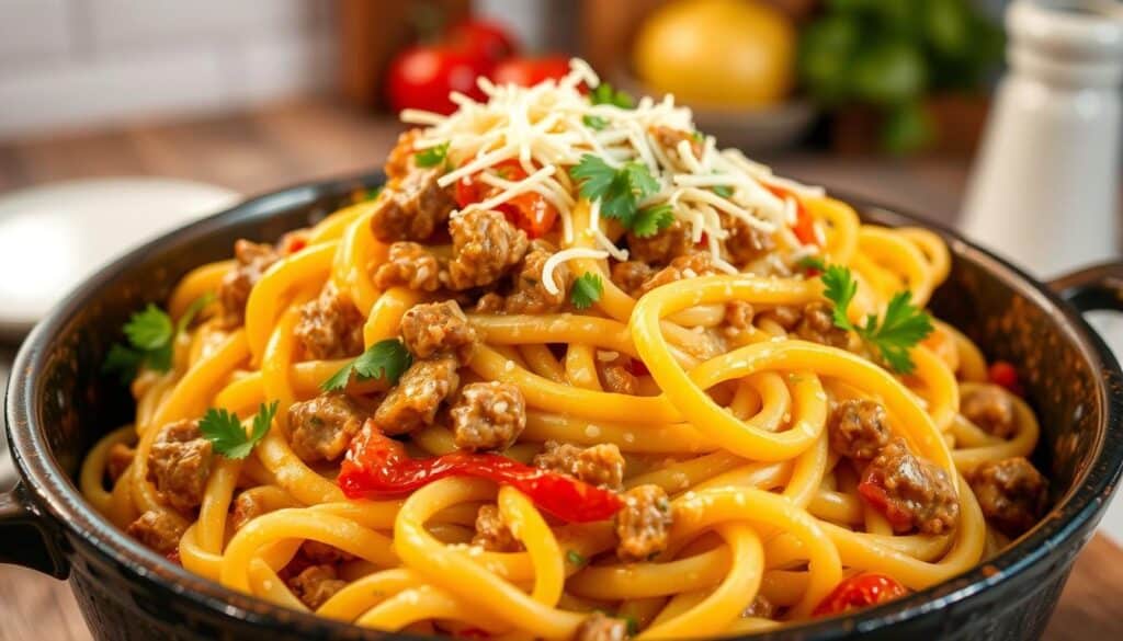 One-Skillet Philly Cheesesteak Pasta One-Skillet Philly Cheesesteak Pasta